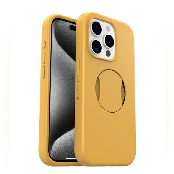 OtterGrip by Otter box symmetry series yellow iPhone 15, 14, 13 phone case - Picture 4 of 5